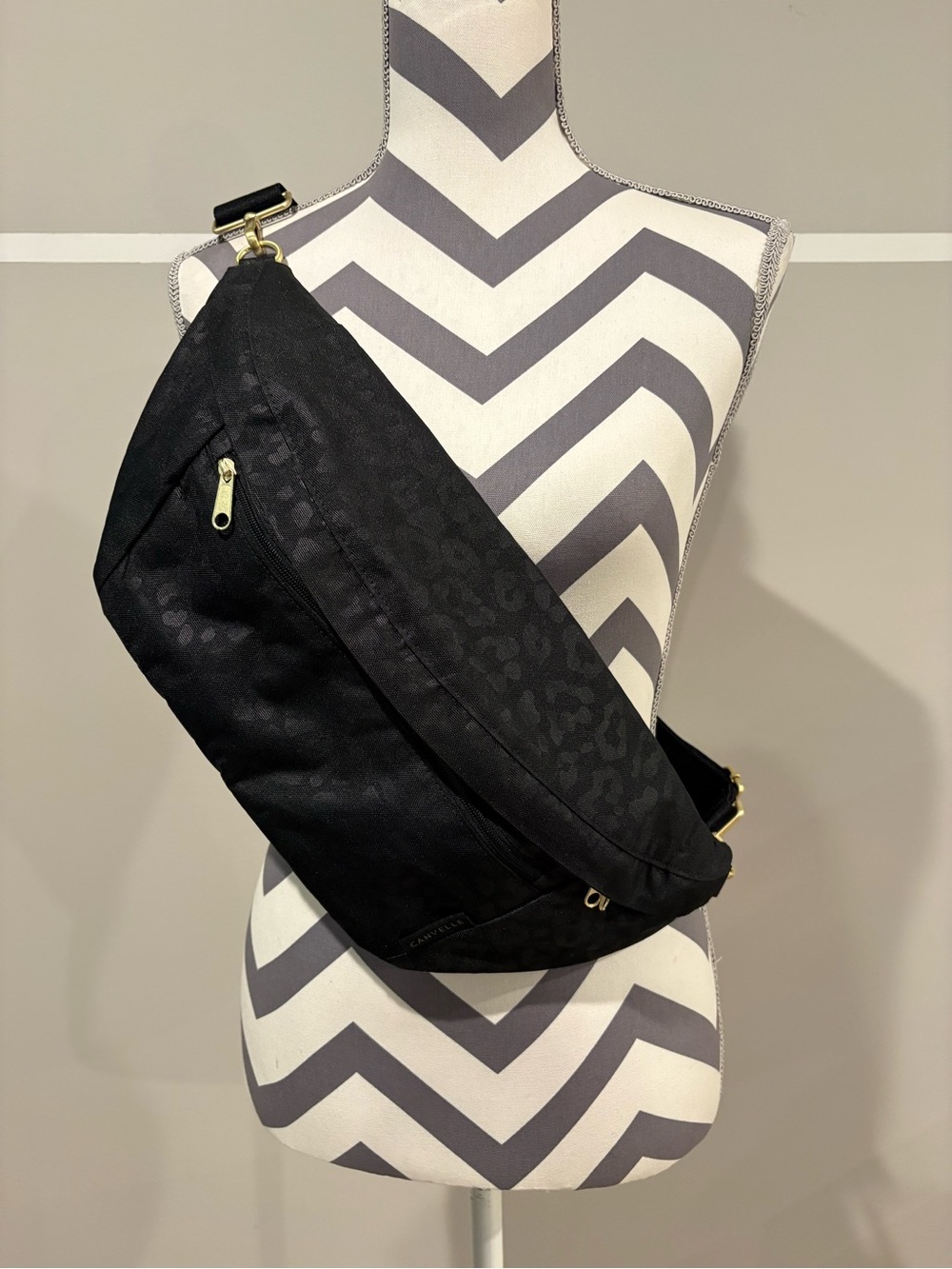 Canvelle Limited Release Black Leopard Fanny Bag Oversized